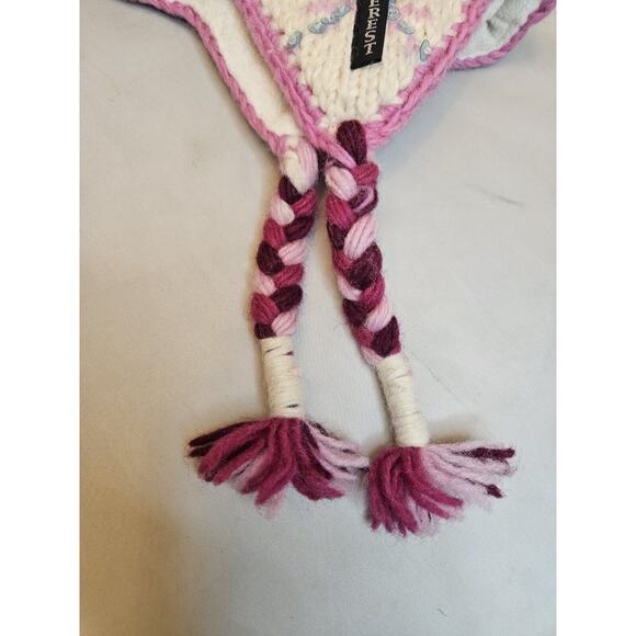 Everest Designs Wool Girls Hat Lined Tassel Cap Made in Nepal Ski Cap Snowflakes - Picture 11 of 16